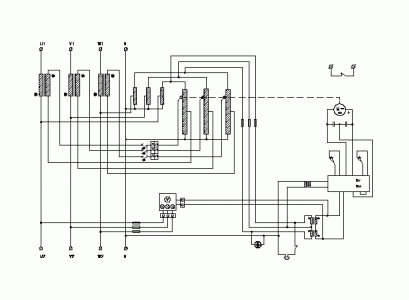 Электрическая схема стабилизаторов типа A: регулировка среднефазного напряжения с автотрансформатором